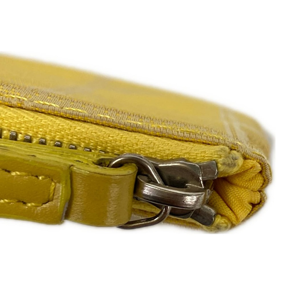 Chanel New Travel Line Pouch A17676 Yellow Cream Nylon Jacquard Leather - Picture 7 of 7
